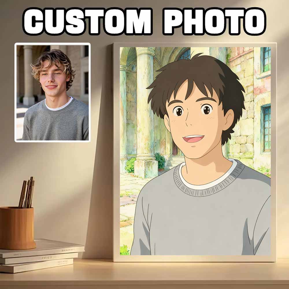 Japanese Family Lifestyle - Personalisierter individueller japanischer Anime-Stil, Charakterporträt, Leinwanddruck,
